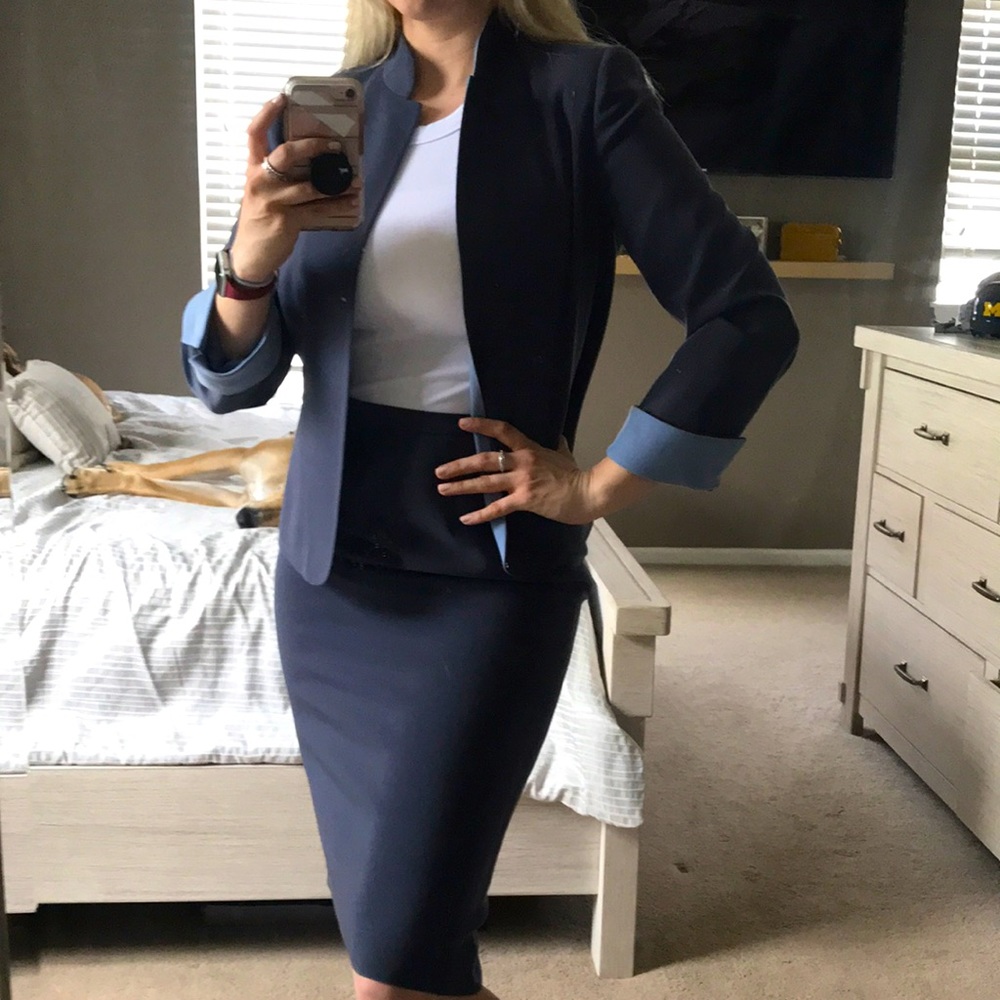 Modern Sleek Kasper Charcoal Skirt Suit